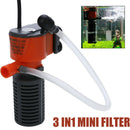 Aquarium Internal Filter 3 In 1 Oxygen Submersible Water Pump for Fish Tank Pond