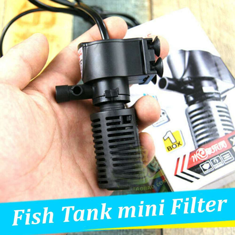 Mini Aquarium Internal Filter Oxygen Submersible Water Pump Fish Tank 3-In-1