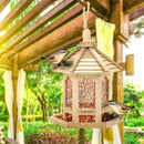 1 Pcs Wooden Gazebo Hanging Wild Bird Feeder Seed Feeding Station Newest Useful