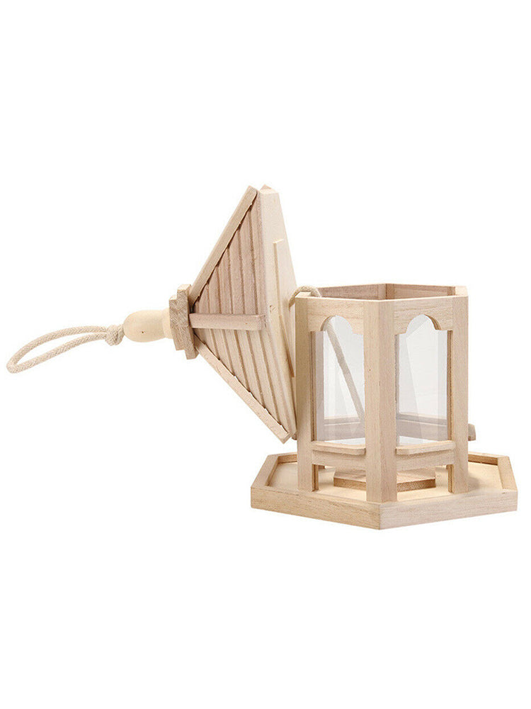 Wooden Bird Feeder Hanging for Garden Yard Decoration Ornamental Bird Nest