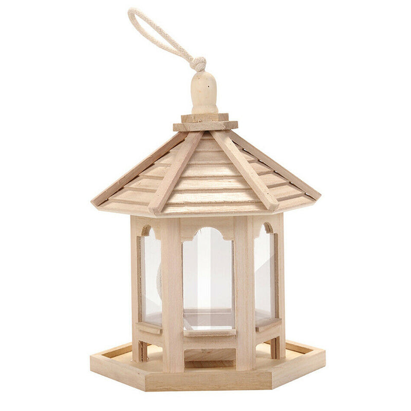 Wooden Bird Feeder Hanging for Garden Yard Decoration Ornamental Bird Nest