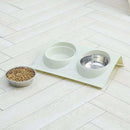 2Pcs Pet Dog Bowl Stainless Steel Double Bowl Elevated Food Water Dish Feeder