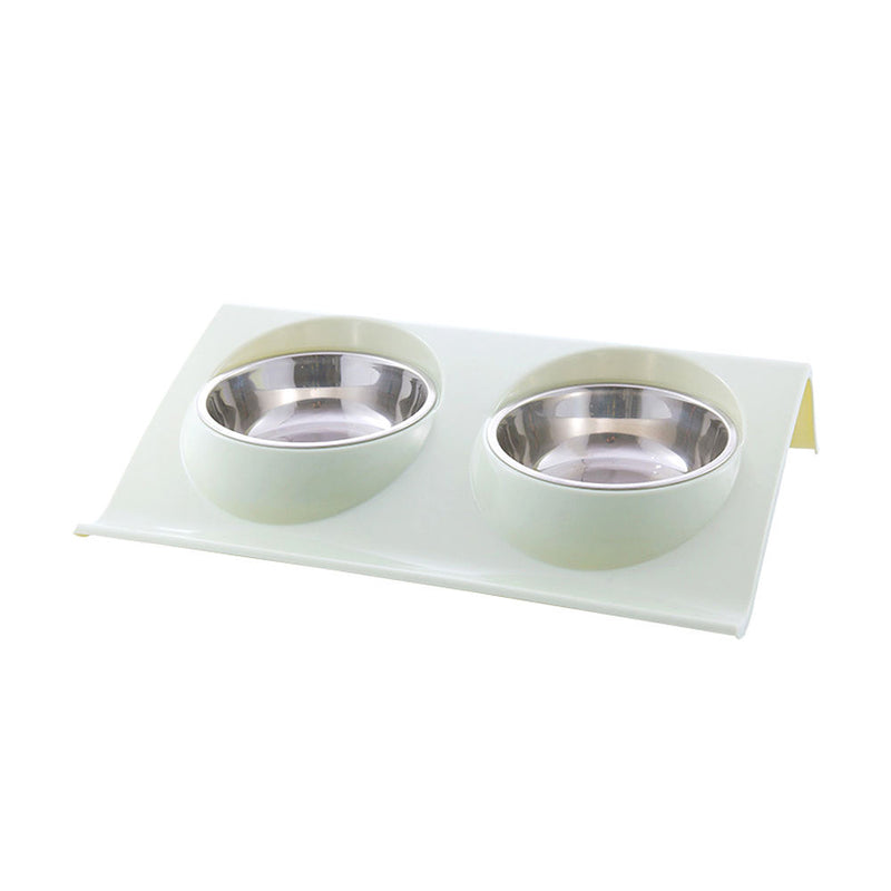 2 Pcs Pets Dogs Bowl Stainless Steel Bowl Elevated Food Water Dish Feeder New