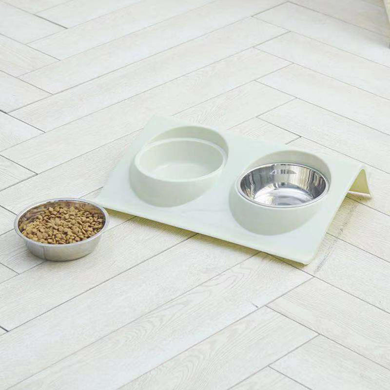 2x Non-slip Pet Dog Bowls Double Bowl Food Water Feeder Dish with Raised Stand