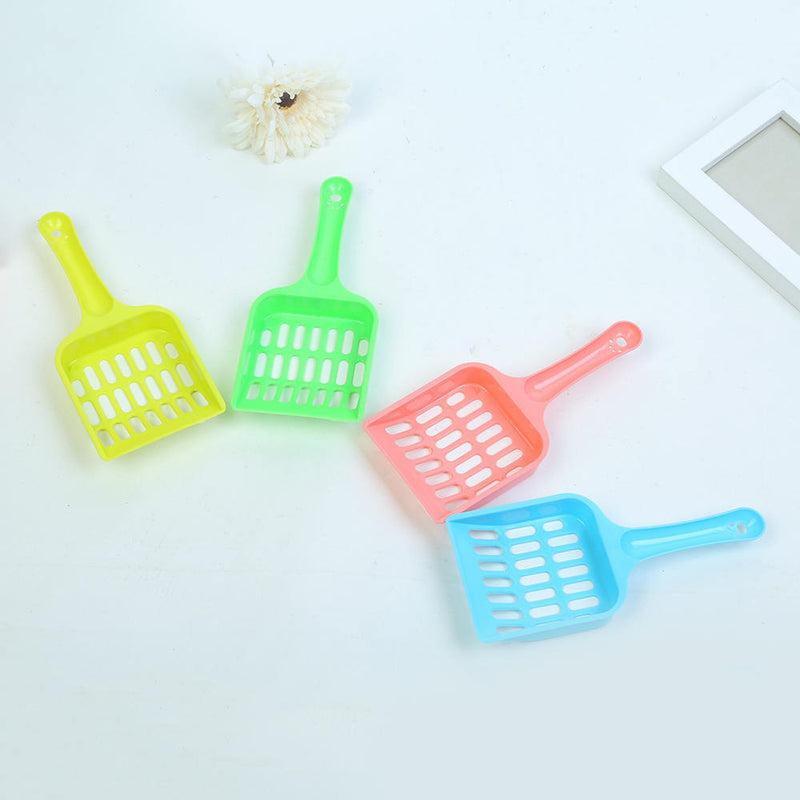 4Pcs Cat Kitten Dog Litter Tray Shovel Waste Sand Poop Scoop Dry Food Plastic