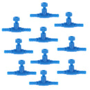 10 x Aquarium Air Valve T Shaped 2-Way Air Pump Control Valve for Fish Tank Blue