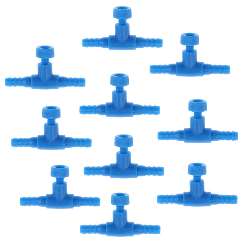 10pcs Aquarium Air Valve T Shaped 2-Way Air Pump Valves for Fish Tank Durable