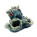 Fish Tank Ornament Rockery Hiding Tree Cave Landscape Underwater Decor Blue