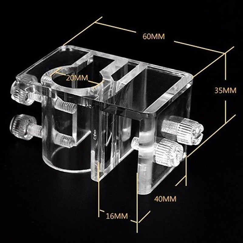Universal Acrylic Aquarium PipeClamp Holder To Fix Inflow Outflow Tube Clip