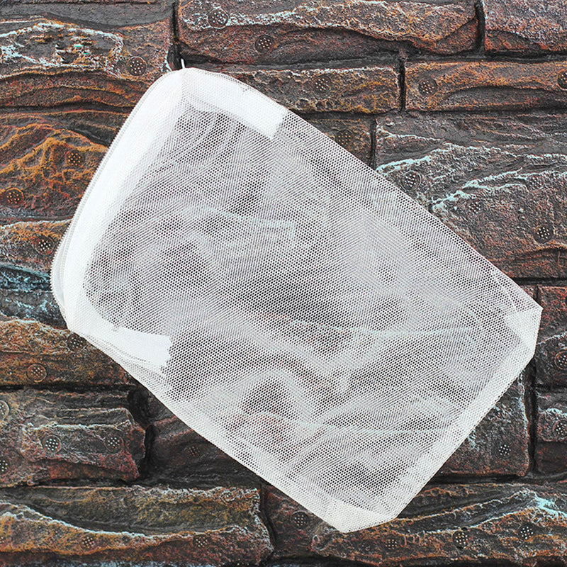 5PCS Nylon Aquarium Fish Tank Pond Filter Media Zip Meshes Net Bag Zipper White