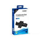 DOBE TP4-837 3 in 1 Game Console Cooling Fan + Game Storage Slots + Game Controller Charging Dock for Sony PS4 / PS4 Pro(Black)