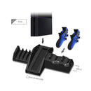DOBE TP4-837 3 in 1 Game Console Cooling Fan + Game Storage Slots + Game Controller Charging Dock for Sony PS4 / PS4 Pro(Black)