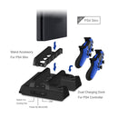 DOBE TP4-882 3 in 1 Game Console Cooling Fan + Game Storage Slots + Game Controller Charging Dock for Sony PS4 / PS4 Pro / PS4 Slim(Black)