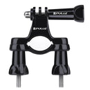 PULUZ Universal Bike Motorcycle Handlebar Mount with Screw for PULUZ Action Sports Cameras Jaws Flex Clamp Mount for GoPro HERO10 Black / HERO9 Black / HERO8 Black /7 /6 /5 /5 Session /4 Session /4 /3 ... smo Action, Xiaoyi and Other Action Cameras(Black)