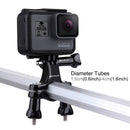 PULUZ Universal Bike Motorcycle Handlebar Mount with Screw for PULUZ Action Sports Cameras Jaws Flex Clamp Mount for GoPro HERO10 Black / HERO9 Black / HERO8 Black /7 /6 /5 /5 Session /4 Session /4 /3 ... smo Action, Xiaoyi and Other Action Cameras(Black)