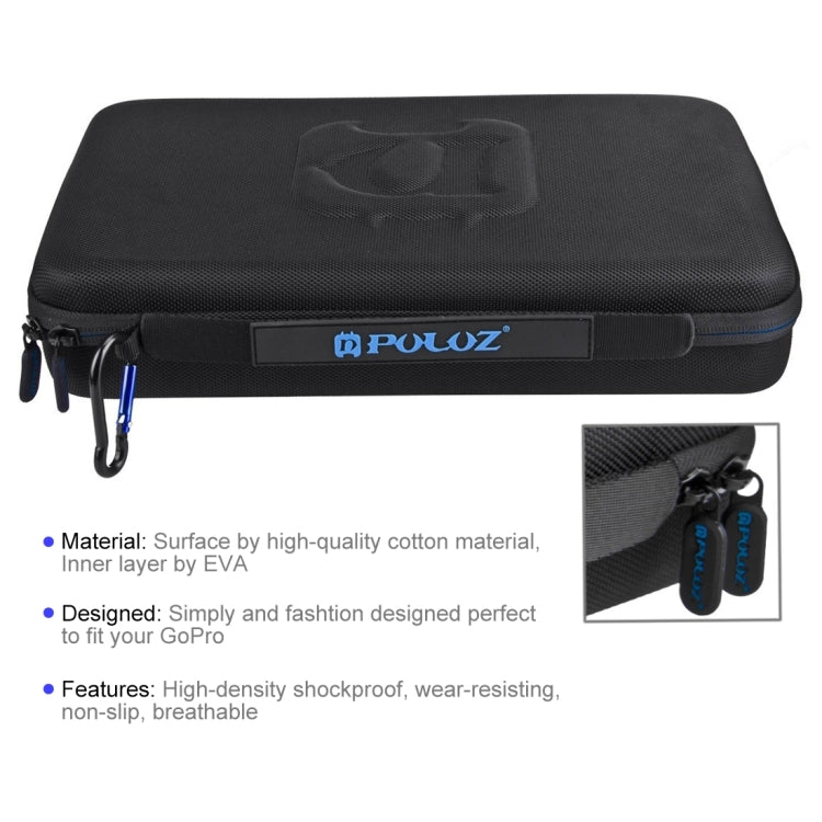 PULUZ Waterproof Carrying and Travel Case for GoPro HERO10 Black / HERO9 Black / HERO8 Black /7 /6 /5 /4 /3+ /3 /2 /1, DJI Osmo Action and other Sport Cameras Accessories, Large Size: 32cm x 22cm x 7cm