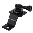 PULUZ Aluminum Alloy Motorcycle Fixed Holder Mount with Tripod Adapter & Screw for GoPro HERO10 Black / HERO9 Black / HERO8 Black /7 /6 /5 /5 Session /4 Session /4 /3+ /3 /2 /1, DJI Osmo Action, Xiaoyi and Other Action Cameras(Black)