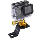 PULUZ Aluminum Alloy Motorcycle Fixed Holder Mount with Tripod Adapter & Screw for GoPro HERO10 Black / HERO9 Black / HERO8 Black /7 /6 /5 /5 Session /4 Session /4 /3+ /3 /2 /1, DJI Osmo Action, Xiaoyi and Other Action Cameras(Gold)