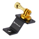 PULUZ Aluminum Alloy Motorcycle Fixed Holder Mount with Tripod Adapter & Screw for GoPro HERO10 Black / HERO9 Black / HERO8 Black /7 /6 /5 /5 Session /4 Session /4 /3+ /3 /2 /1, DJI Osmo Action, Xiaoyi and Other Action Cameras(Gold)