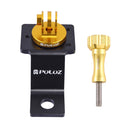 PULUZ Aluminum Alloy Motorcycle Fixed Holder Mount with Tripod Adapter & Screw for GoPro HERO10 Black / HERO9 Black / HERO8 Black /7 /6 /5 /5 Session /4 Session /4 /3+ /3 /2 /1, DJI Osmo Action, Xiaoyi and Other Action Cameras(Gold)