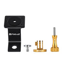 PULUZ Aluminum Alloy Motorcycle Fixed Holder Mount with Tripod Adapter & Screw for GoPro HERO10 Black / HERO9 Black / HERO8 Black /7 /6 /5 /5 Session /4 Session /4 /3+ /3 /2 /1, DJI Osmo Action, Xiaoyi and Other Action Cameras(Gold)