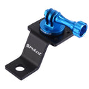 PULUZ Aluminum Alloy Motorcycle Fixed Holder Mount with Tripod Adapter & Screw for GoPro HERO10 Black / HERO9 Black / HERO8 Black /7 /6 /5 /5 Session /4 Session /4 /3+ /3 /2 /1, DJI Osmo Action, Xiaoyi and Other Action Cameras(Blue)
