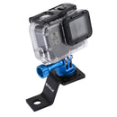 PULUZ Aluminum Alloy Motorcycle Fixed Holder Mount with Tripod Adapter & Screw for GoPro HERO10 Black / HERO9 Black / HERO8 Black /7 /6 /5 /5 Session /4 Session /4 /3+ /3 /2 /1, DJI Osmo Action, Xiaoyi and Other Action Cameras(Blue)