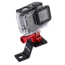 PULUZ Aluminum Alloy Motorcycle Fixed Holder Mount with Tripod Adapter & Screw for GoPro HERO10 Black / HERO9 Black / HERO8 Black /7 /6 /5 /5 Session /4 Session /4 /3+ /3 /2 /1, DJI Osmo Action, Xiaoyi and Other Action Cameras(Red)