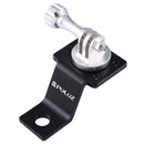 PULUZ Aluminum Alloy Motorcycle Fixed Holder Mount with Tripod Adapter & Screw for GoPro HERO10 Black / HERO9 Black / HERO8 Black /7 /6 /5 /5 Session /4 Session /4 /3+ /3 /2 /1, DJI Osmo Action, Xiaoyi and Other Action Cameras(Silver)