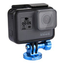 PULUZ 1/4 inch Screw Hole Tripod Mount CNC Adapter for GoPro HERO10 Black / HERO9 Black / HERO8 Black / Max / HERO7, DJI OSMO Action, Xiaoyi and Other Action Cameras(Blue)