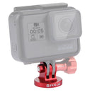 PULUZ 1/4 inch Screw Hole Tripod Mount CNC Adapter for GoPro HERO10 Black / HERO9 Black / HERO8 Black / Max / HERO7, DJI OSMO Action, Xiaoyi and Other Action Cameras(Red)