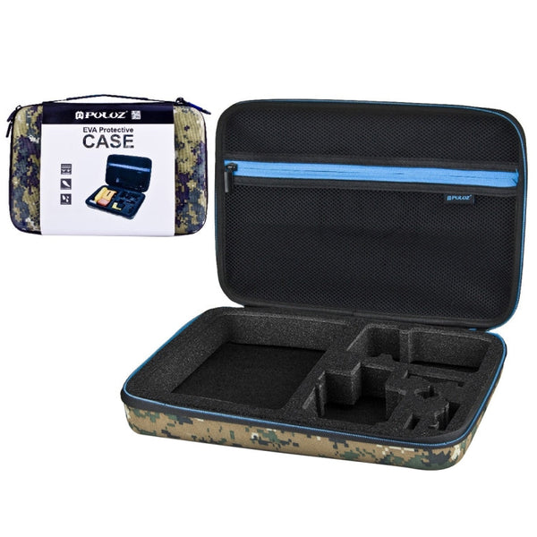 PULUZ Camouflage Pattern Waterproof Carrying and Travel Case for GoPro HERO10 Black / HERO9 Black / HERO8 Black /7 /6 /5 /4 /3+ /3 /2 /1, DJI Osmo Action and other Sport Cameras Accessories, Large Size: 32cm x 22cm x 7cm