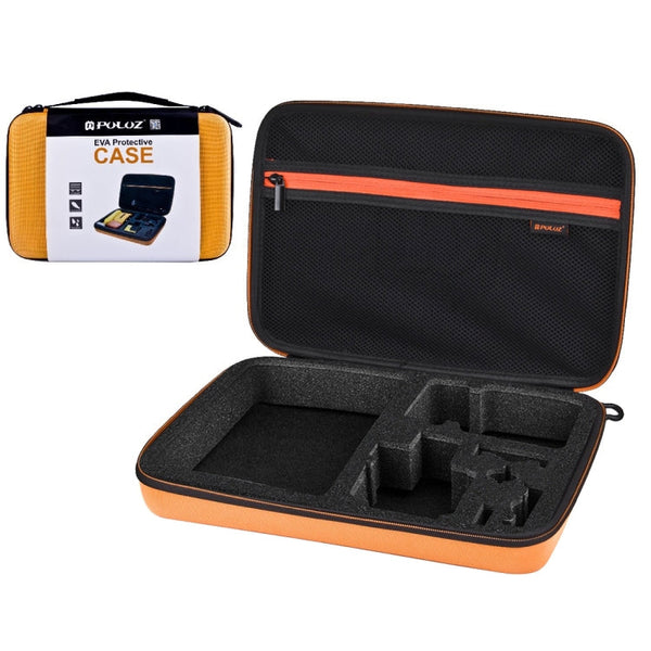 PULUZ Waterproof Carrying and Travel Case for GoPro HERO10 Black / HERO9 Black / HERO8 Black /7 /6 /5 /4 /3+ /3 /2 /1, DJI Osmo Action and other Sport Cameras Accessories, Large Size: 32cm x 22cm x 7cm(Orange)