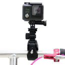 PULUZ Motorcycle Bicycle Handlebar Holder with Tripod Mount & Screw for GoPro HERO10 Black / HERO9 Black / HERO8 Black /7 /6 /5 /5 Session /4 Session /4 /3+ /3 /2 /1, DJI Osmo Action, Xiaoyi and Other Action Cameras(Black)
