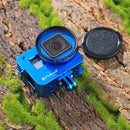 PULUZ Housing Shell CNC Aluminum Alloy Protective Cage with Insurance Frame & 52mm UV Lens for GoPro HERO(2018) /7 Black /6 /5(Blue)