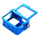 PULUZ Housing Shell CNC Aluminum Alloy Protective Cage with Insurance Frame & 52mm UV Lens for GoPro HERO(2018) /7 Black /6 /5(Blue)