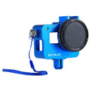 PULUZ Housing Shell CNC Aluminum Alloy Protective Cage with Insurance Frame & 52mm UV Lens for GoPro HERO(2018) /7 Black /6 /5(Blue)