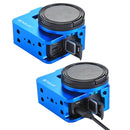 PULUZ Housing Shell CNC Aluminum Alloy Protective Cage with Insurance Frame & 52mm UV Lens for GoPro HERO(2018) /7 Black /6 /5(Blue)