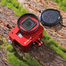 PULUZ Housing Shell CNC Aluminum Alloy Protective Cage with Insurance Frame & 52mm UV Lens for GoPro HERO(2018) /7 Black /6 /5(Red)