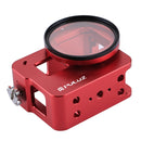 PULUZ Housing Shell CNC Aluminum Alloy Protective Cage with Insurance Frame & 52mm UV Lens for GoPro HERO(2018) /7 Black /6 /5(Red)