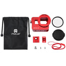 PULUZ Housing Shell CNC Aluminum Alloy Protective Cage with Insurance Frame & 52mm UV Lens for GoPro HERO(2018) /7 Black /6 /5(Red)