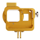 PULUZ Housing Shell CNC Aluminum Alloy Protective Cage with 52mm UV Lens for GoPro HERO(2018) /7 Black /6 /5(Gold)