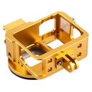 PULUZ Housing Shell CNC Aluminum Alloy Protective Cage with 52mm UV Lens for GoPro HERO(2018) /7 Black /6 /5(Gold)