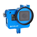 PULUZ Housing Shell CNC Aluminum Alloy Protective Cage with 52mm UV Lens for GoPro HERO(2018) /7 Black /6 /5(Blue)