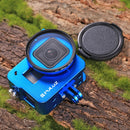 PULUZ Housing Shell CNC Aluminum Alloy Protective Cage with 52mm UV Lens for GoPro HERO(2018) /7 Black /6 /5(Blue)