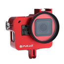 PULUZ Housing Shell CNC Aluminum Alloy Protective Cage with 52mm UV Lens for GoPro HERO(2018) /7 Black /6 /5(Red)