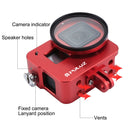 PULUZ Housing Shell CNC Aluminum Alloy Protective Cage with 52mm UV Lens for GoPro HERO(2018) /7 Black /6 /5(Red)