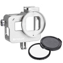 PULUZ Housing Shell CNC Aluminum Alloy Protective Cage with 52mm UV Lens for GoPro HERO(2018) /7 Black /6 /5(Silver)