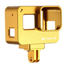 PULUZ Housing Shell CNC Aluminum Alloy Protective Cage with Insurance Frame for GoPro HERO(2018) /7 Black /6 /5(Gold)