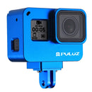PULUZ Housing Shell CNC Aluminum Alloy Protective Cage with Insurance Frame for GoPro HERO(2018) /7 Black /6 /5(Blue)